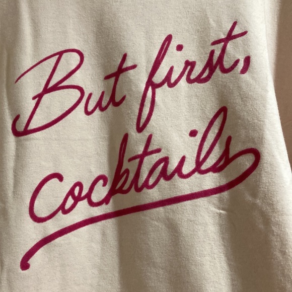 Wildfox “But first, cocktails” Peach Whip Plus Size XXL Statement Sweatshirt - Picture 5 of 14